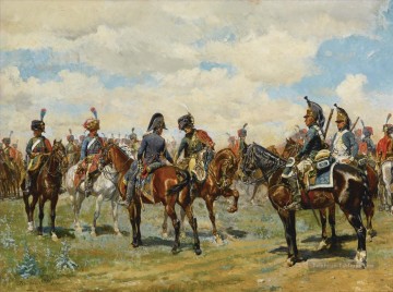 LES DEUX AMIS Ernest Meissonier guerre militaire académique Peinture à l'huile
